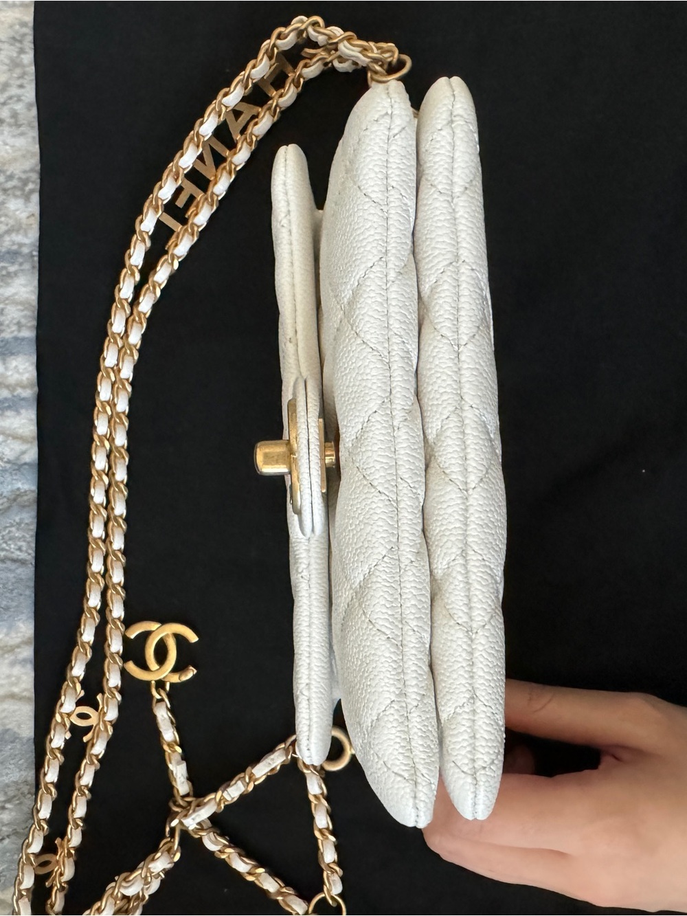 Chanel White Quilted Leather Waist Bag - Gold Hardware & CC Logo - Picture 5 of 11